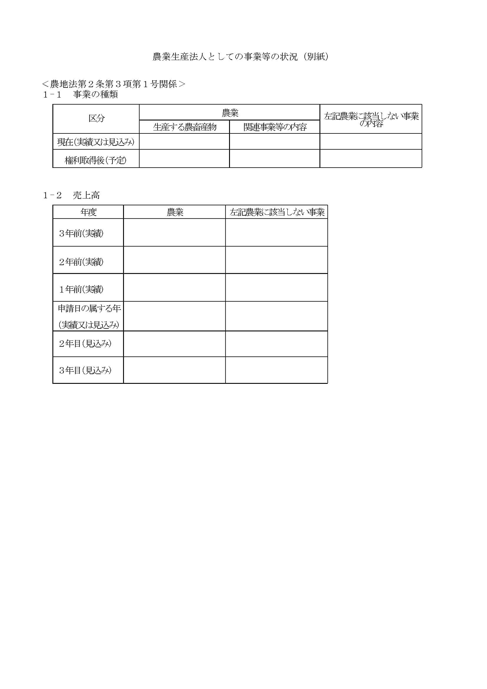 農地法3条申請書 様式 11